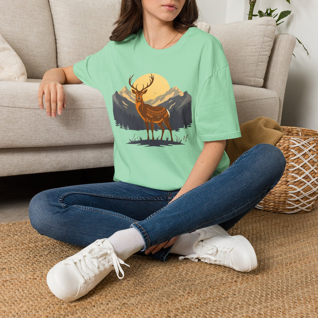 Mountain Sunset Deer Unisex Softstyle T-Shirt
