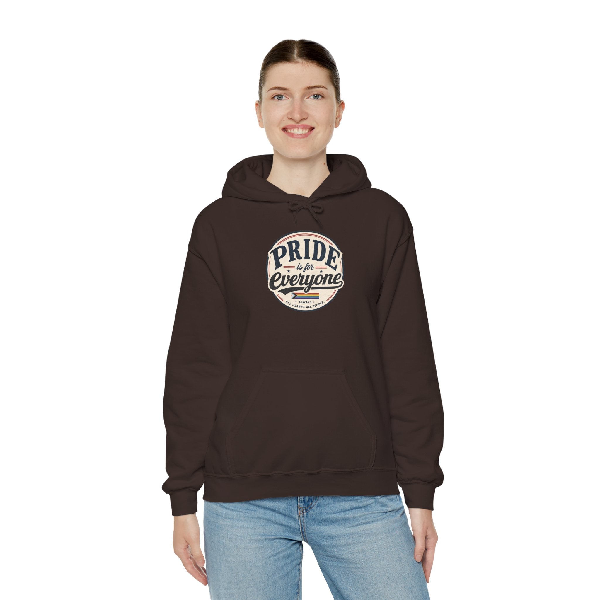 Pride Is For Everyone Pullover Hoodie — Vintage Graphic Inclusivity Sweatshirt