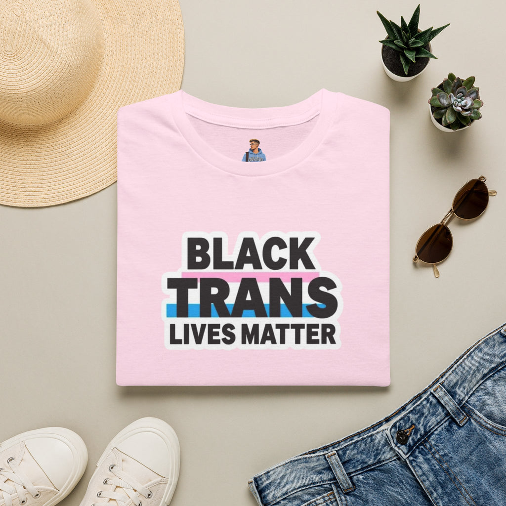 Unisex Softstyle T-Shirt - Black Trans Lives Matter Statement Tee