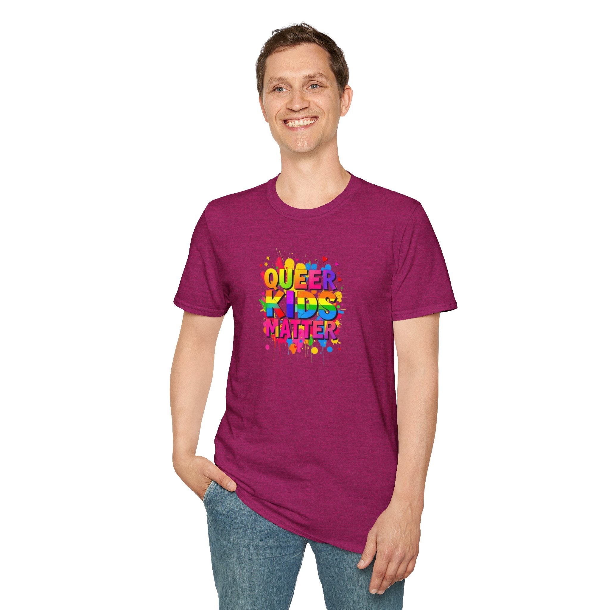Queer Kids Matter Unisex Softstyle T-Shirt - Celebrate Inclusivity & Pride