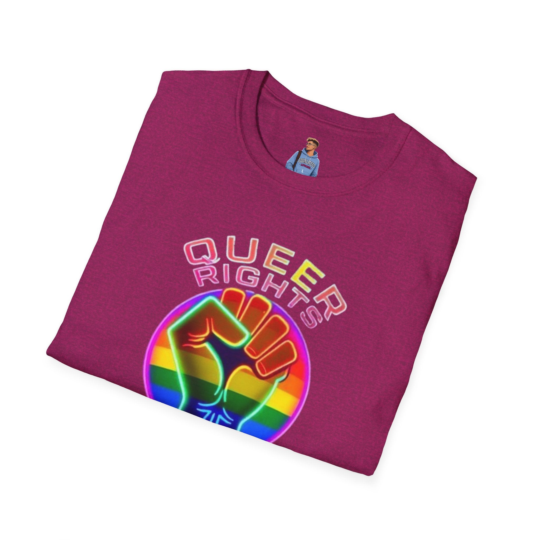 Unisex Softstyle T-Shirt - Queer Rights Are Human Rights Statement Tee