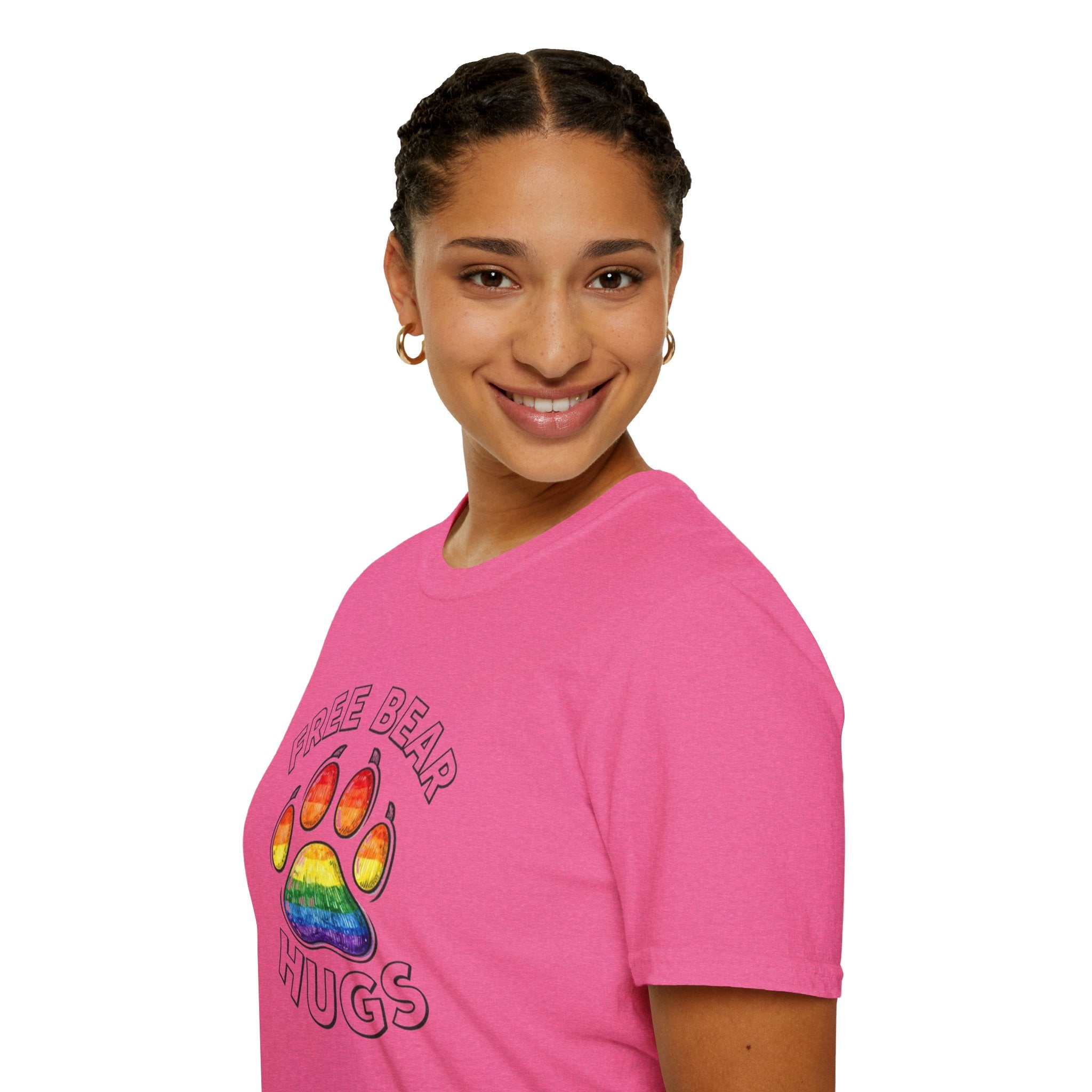 Free Bear Hugs Rainbow Paw T-Shirt