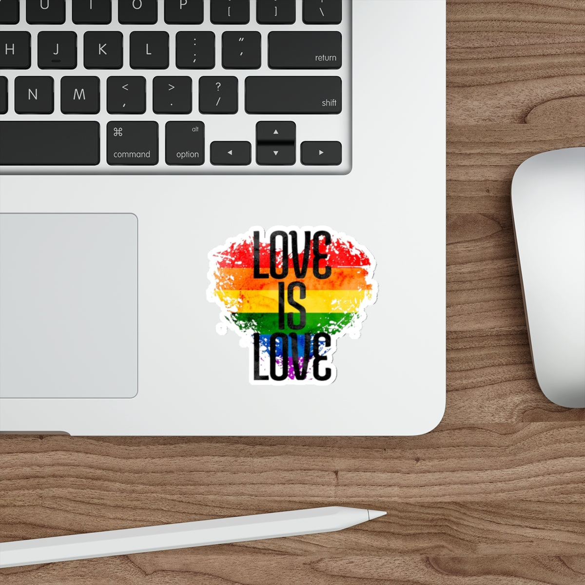 Die-Cut Stickers - Love is Love Rainbow Heart - EqualiTees.Me