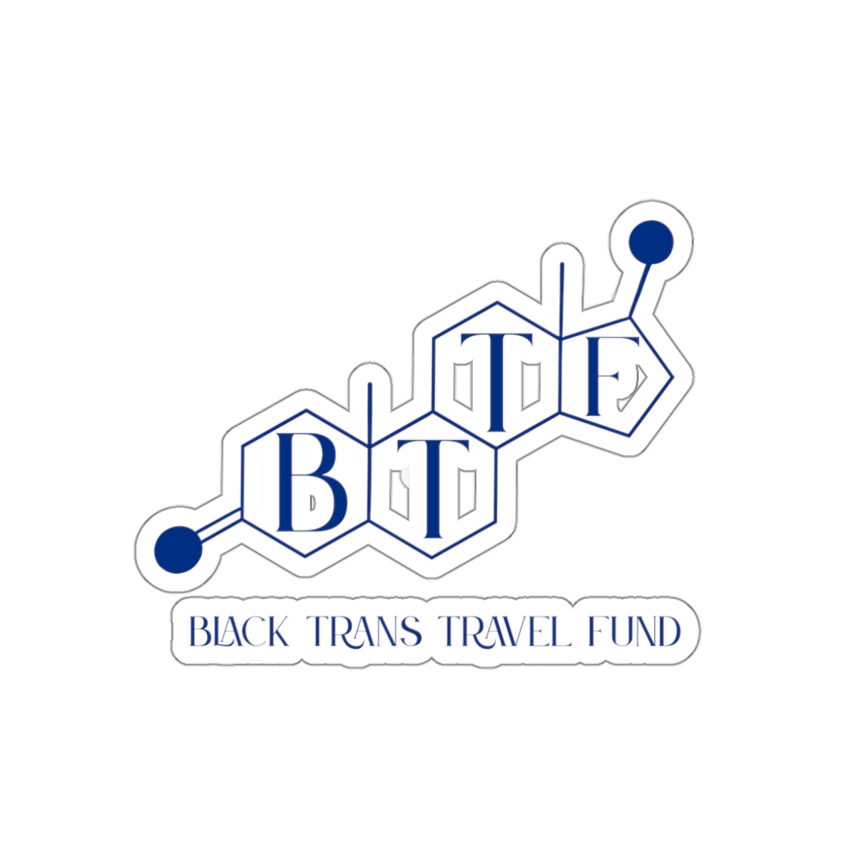 Black Trans Travel Fund Die-Cut Sticker — BTTF Logo Sticker for Activism & Pride