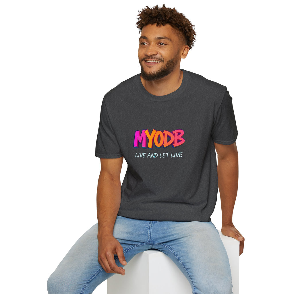 Camiseta MYODB "Vive y deja vivir" | Camiseta unisex de estilo suave | Ropa informal