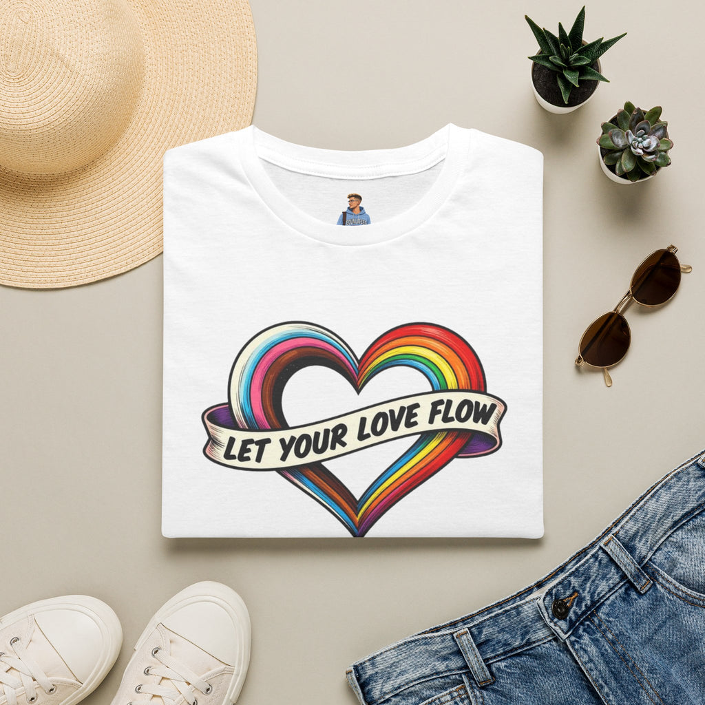 Let Your Love Flow Rainbow Heart T-Shirt
