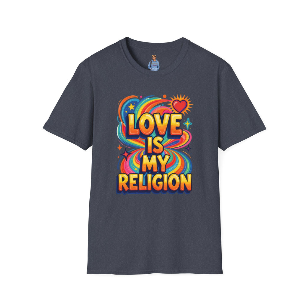 Love Is My Religion Retro Rainbow Graphic T-shirt