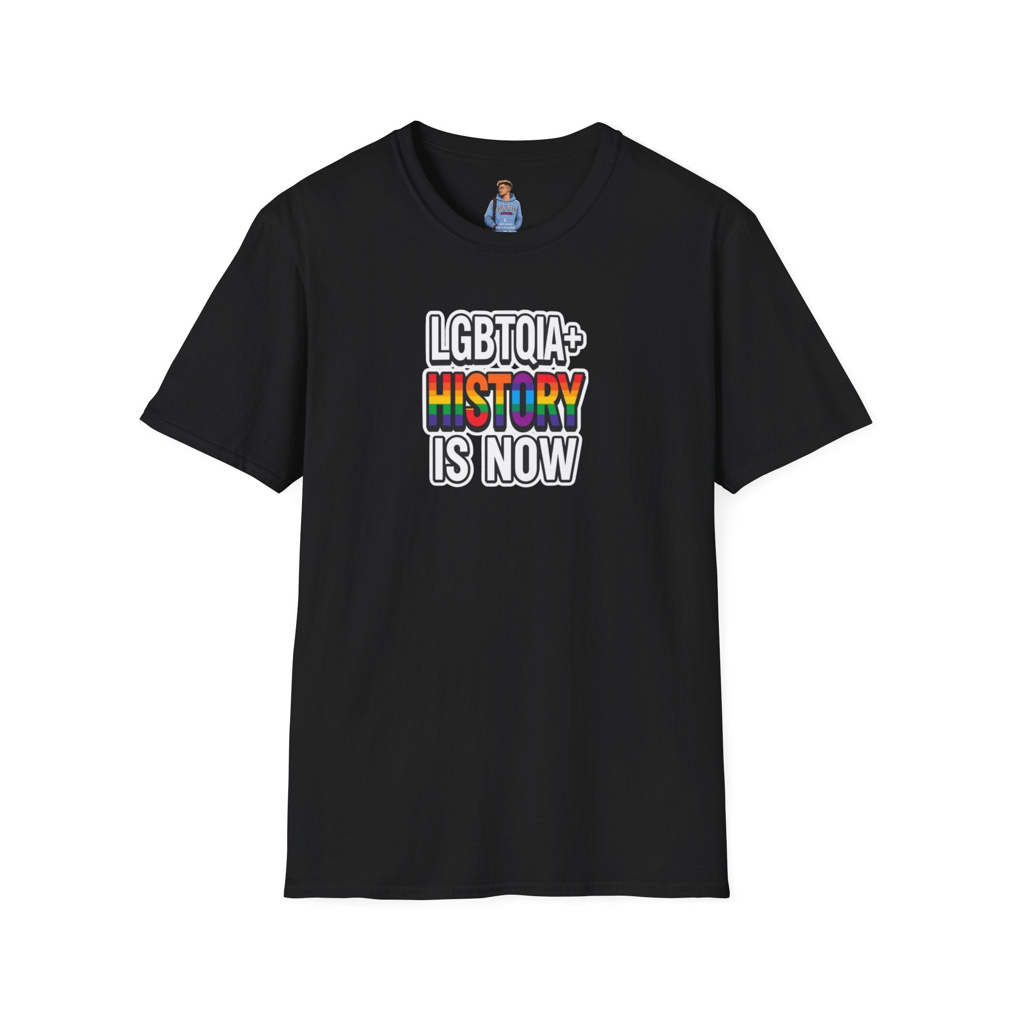 Camiseta unisex de estilo suave con la historia LGBTQIA+ ahora