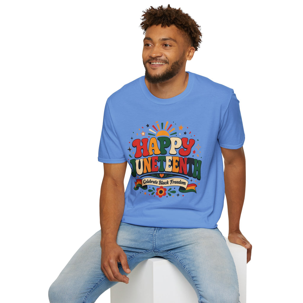 Juneteenth T-Shirt - "Happy Juneteenth" Retro Celebration Tee