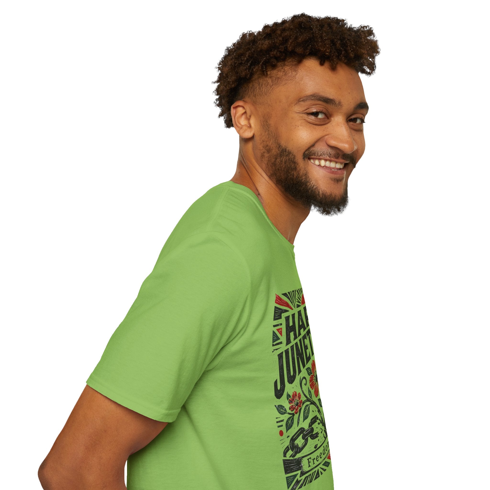 Juneteenth T-Shirt — "Happy Juneteenth" Floral Freedom Tee