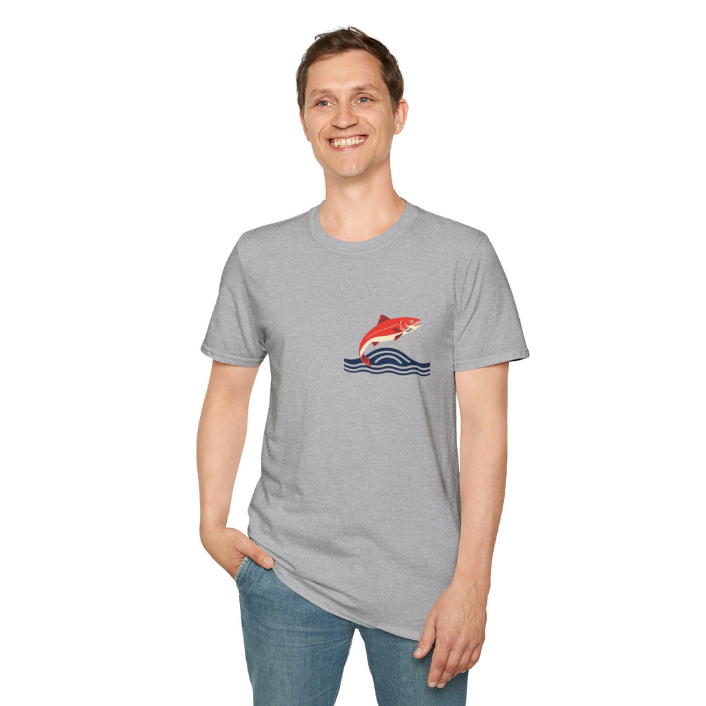 Jumping Salmon Native Pride Softstyle Unisex T-shirt