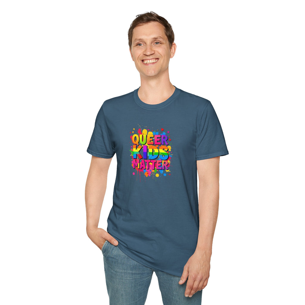 Queer Kids Matter Unisex Softstyle T-Shirt - Celebrate Inclusivity & Pride