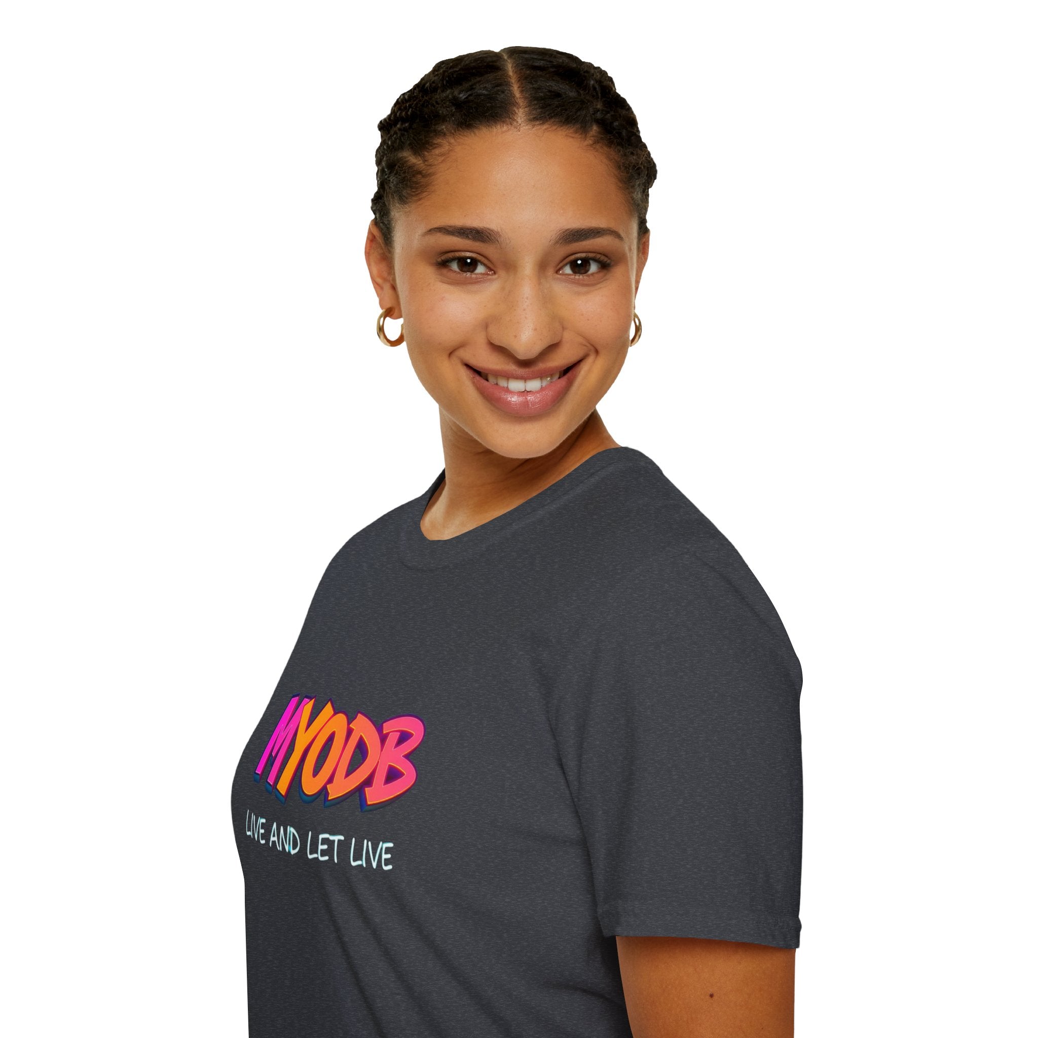 Camiseta MYODB "Vive y deja vivir" | Camiseta unisex de estilo suave | Ropa informal