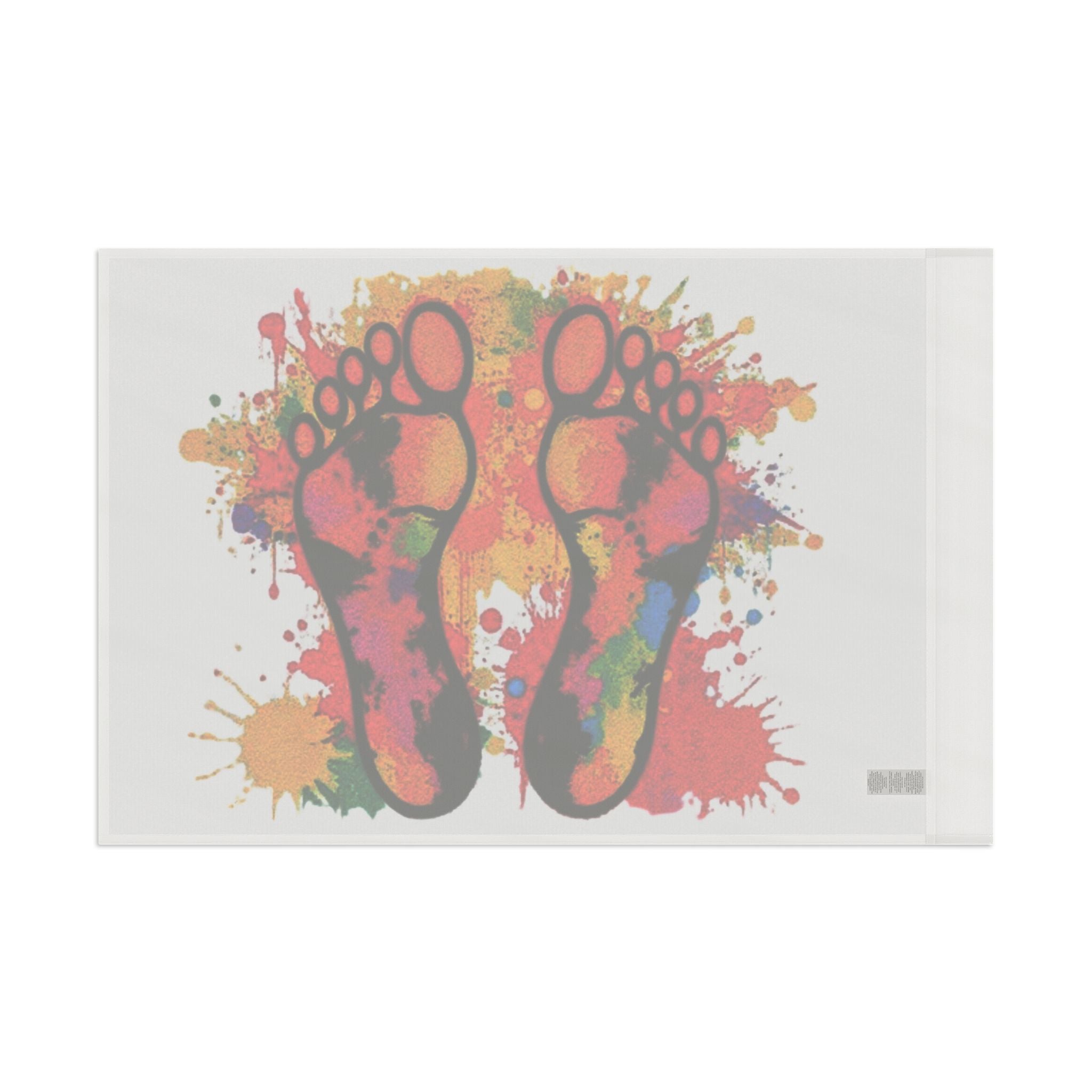 Rainbow Feet Paint Splatter Flag - Aesthetic LGBTQ+ Banner for Celebration & Home Decor - EqualiTees.Me