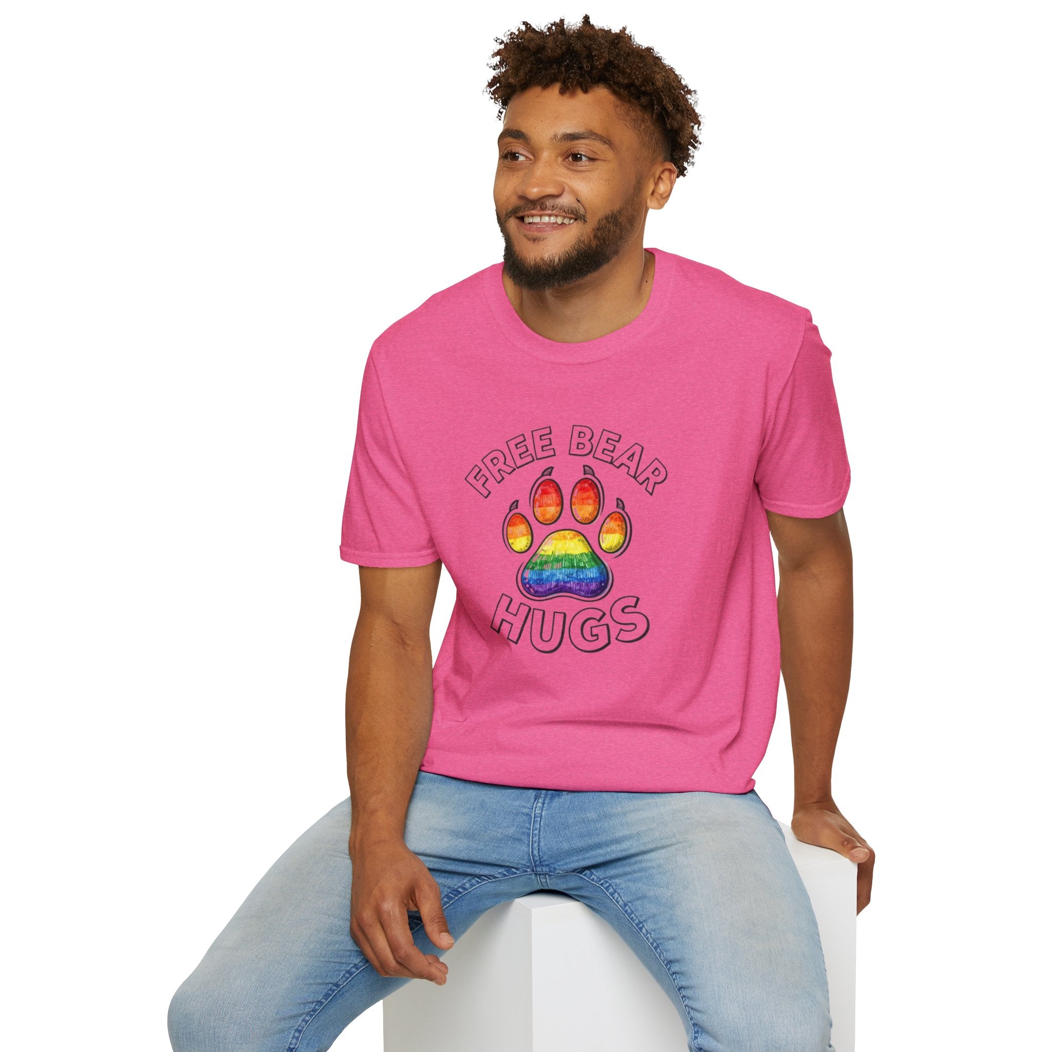 Free Bear Hugs Rainbow Paw T-Shirt