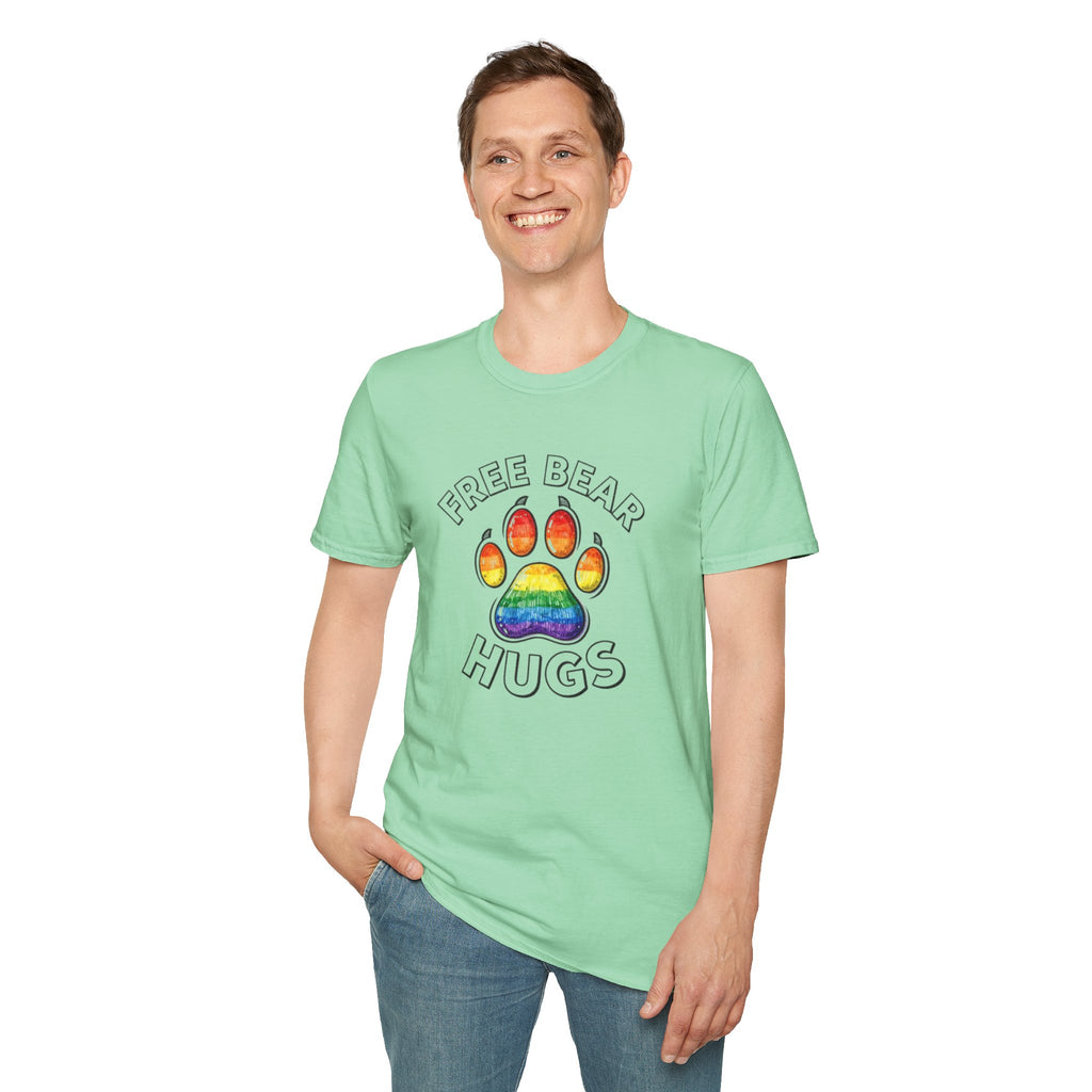 Free Bear Hugs Rainbow Paw T-Shirt