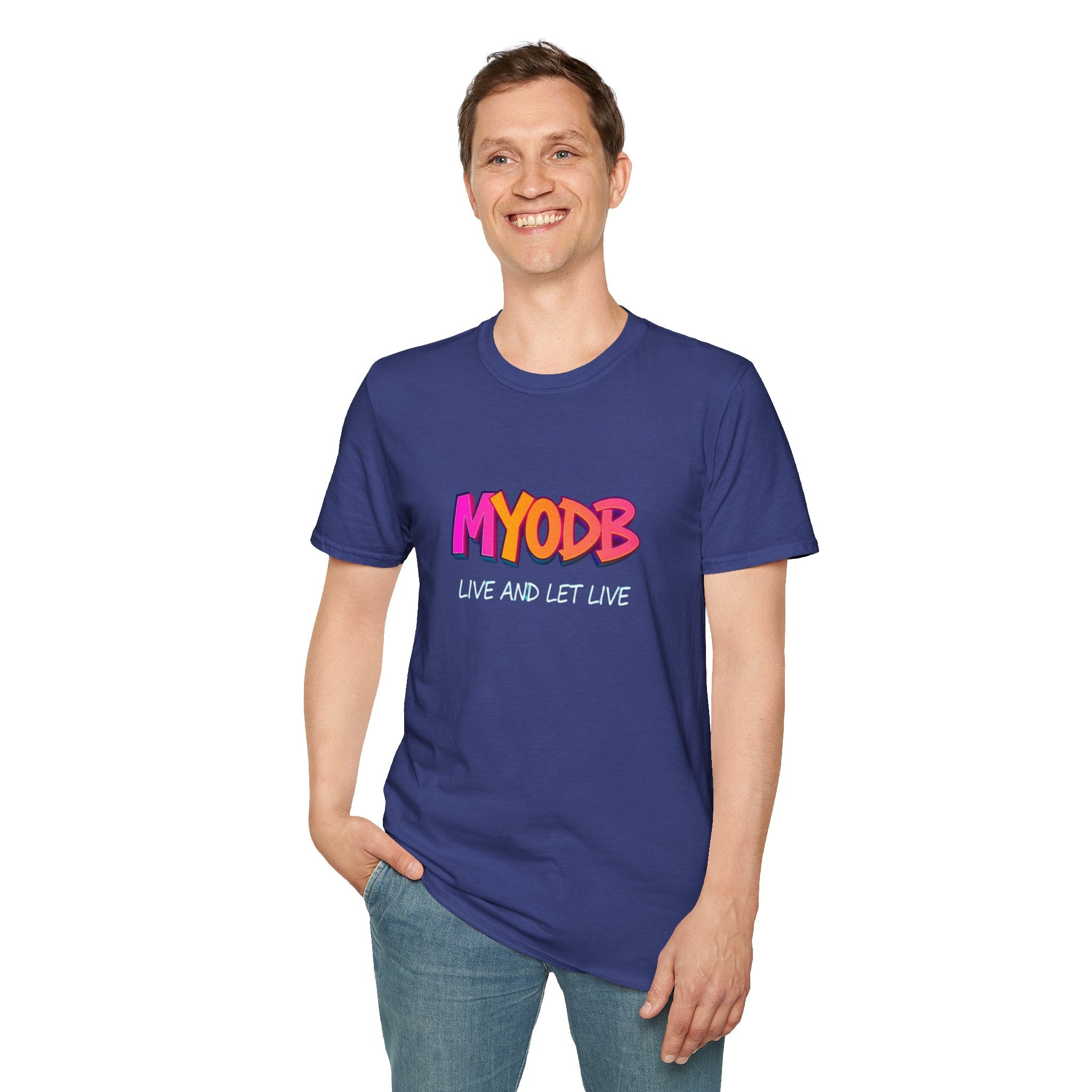 Camiseta MYODB "Vive y deja vivir" | Camiseta unisex de estilo suave | Ropa informal