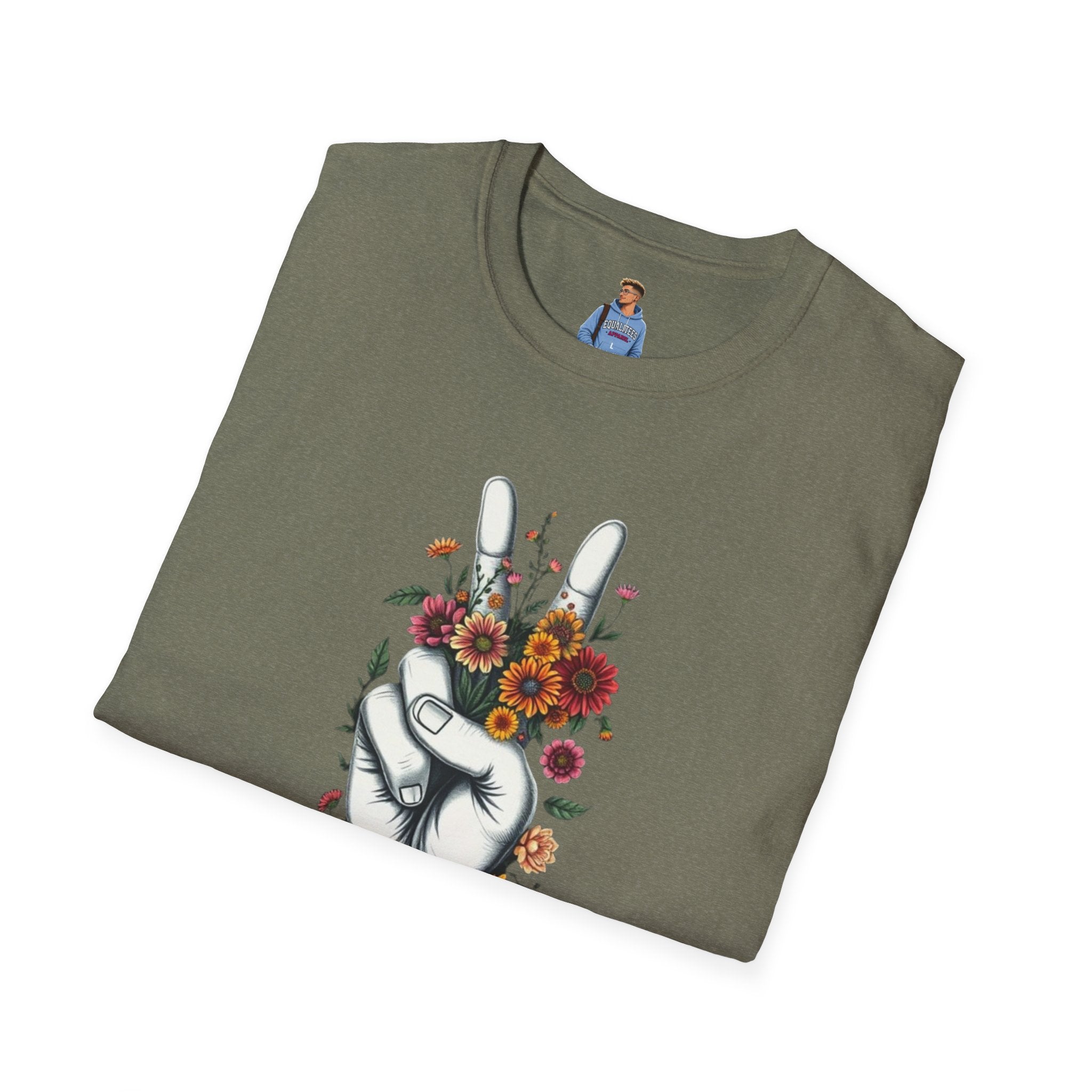 Camiseta unisex de estilo suave Grow Peace: inspiración boho, perfecta para festivales y uso diario