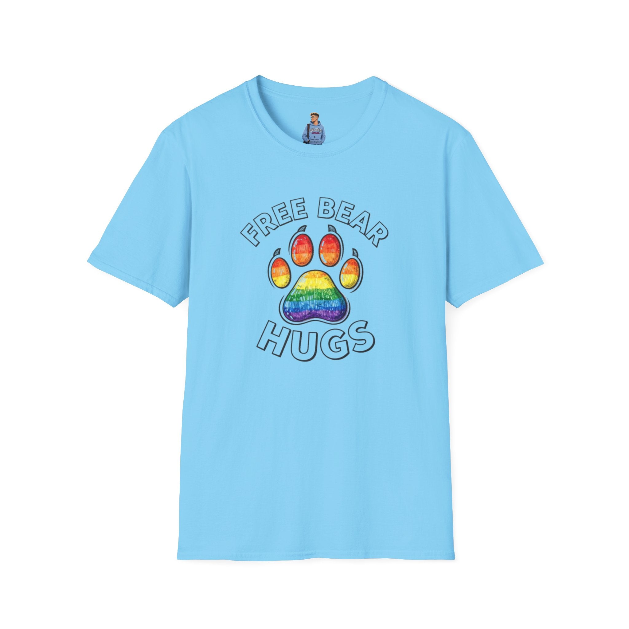 Free Bear Hugs Rainbow Paw T-Shirt