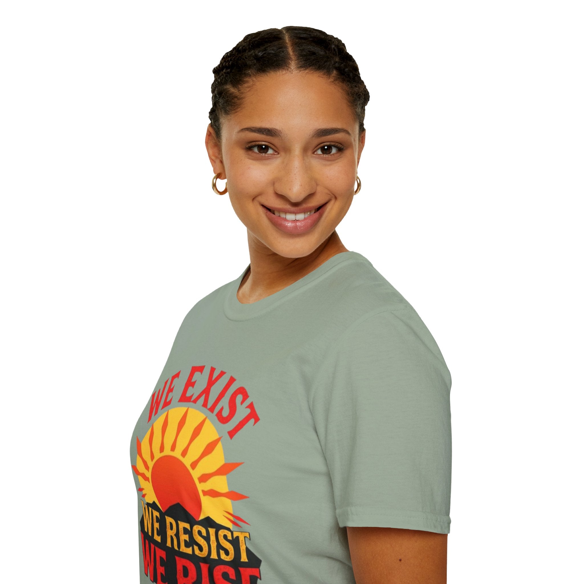 Unisex Softstyle T-Shirt, We Exist We Resist We Rise