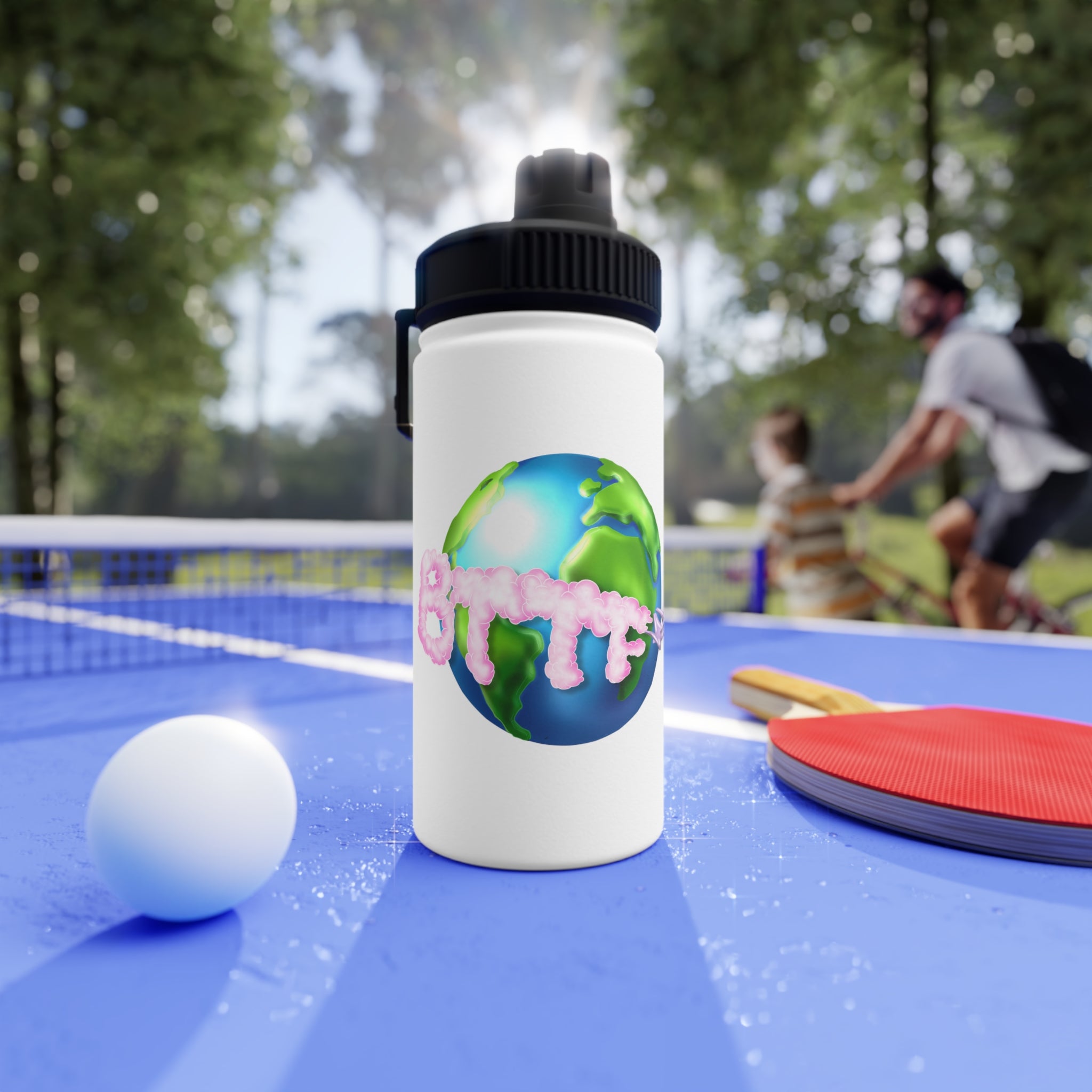 BTTF - Black Trans Travel Fund Logo Stainless Steel Sports Water Bottle