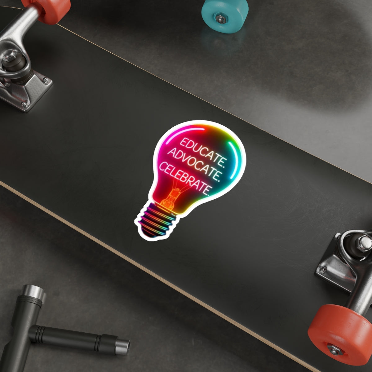 Empowering Light Bulb Die-Cut Stickers - Educate, Advocate, Celebrate - EqualiTees.Me