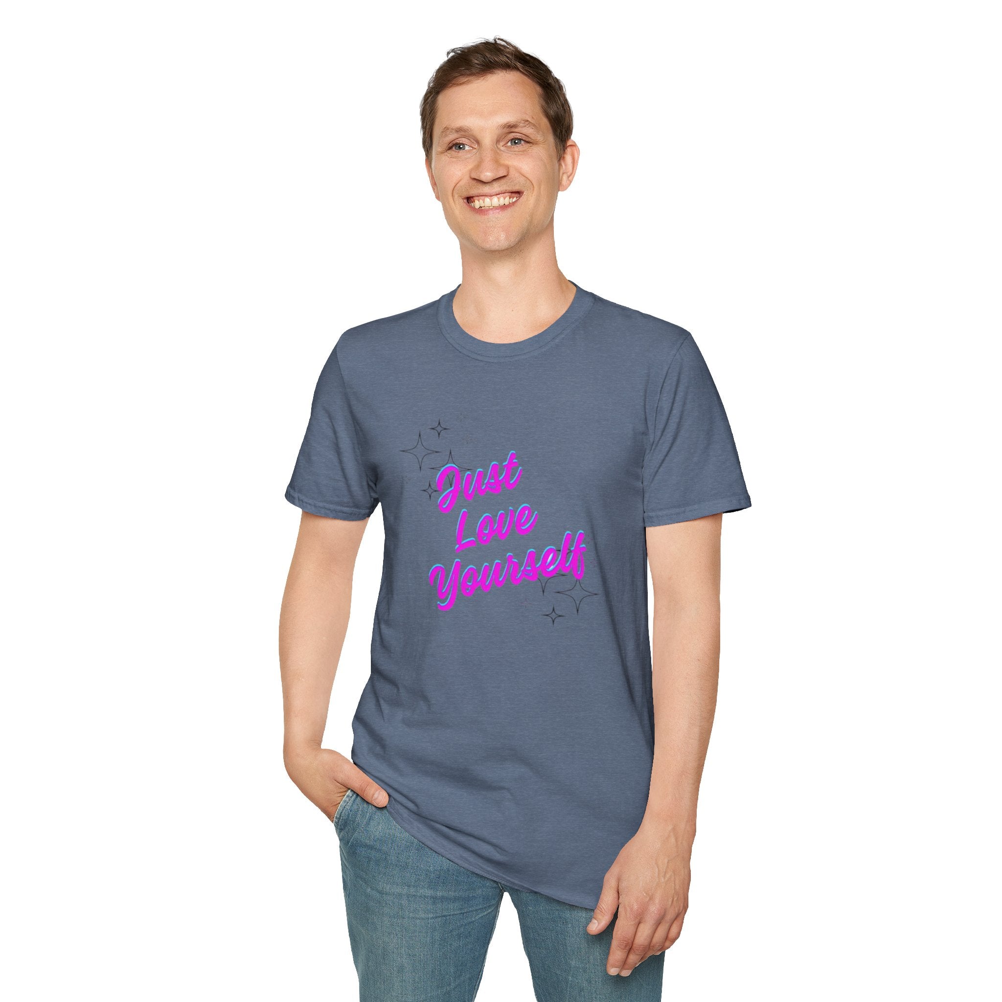 Camiseta unisex de estilo suave "Just Love Yourself": camiseta motivacional para el amor propio