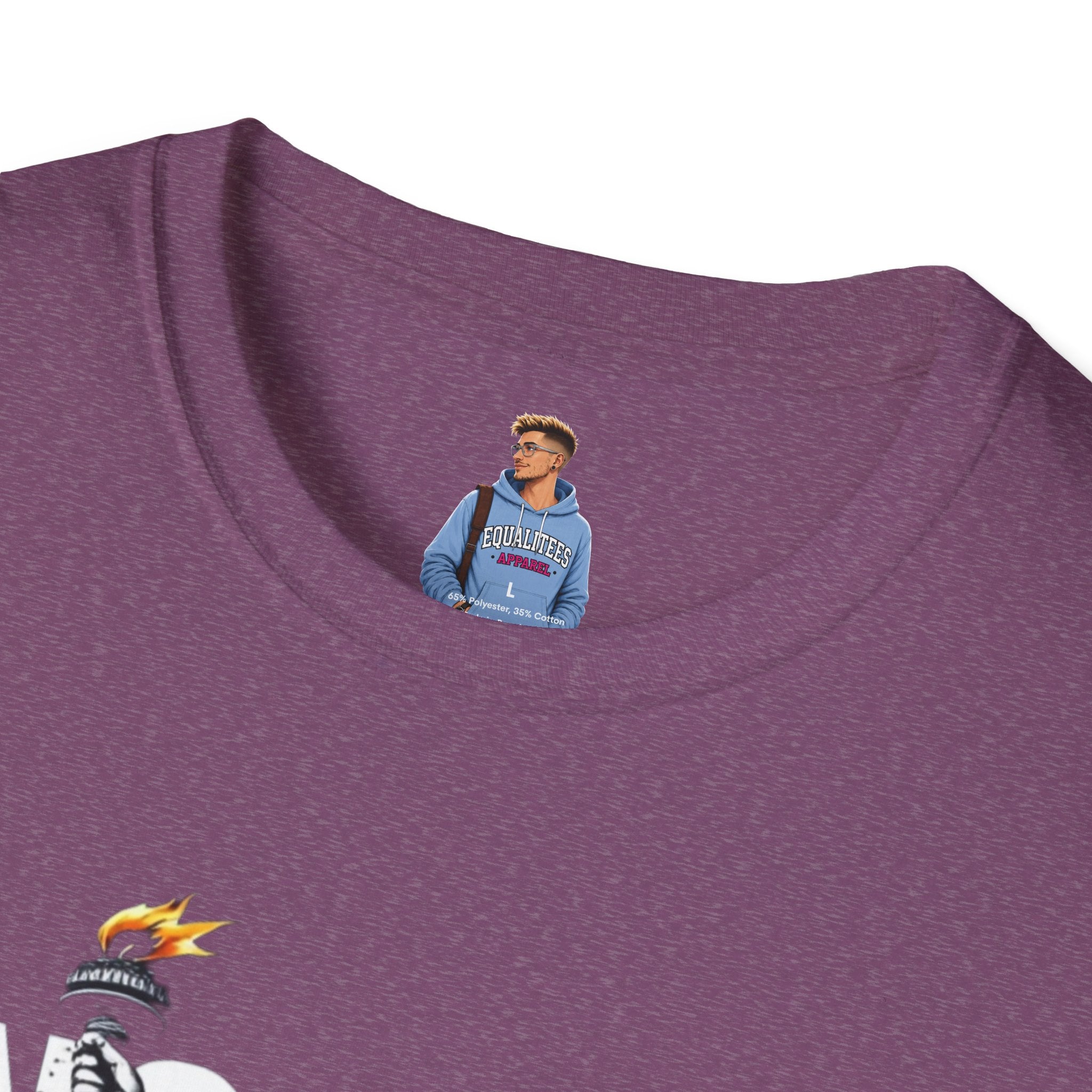 Camiseta unisex de estilo suave: camiseta gráfica con el lema "Nadie es ilegal" para defensores de la justicia social