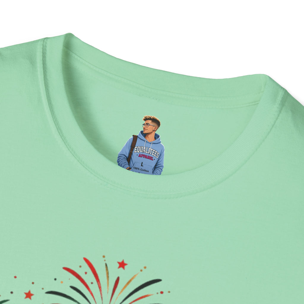 Juneteenth T-Shirt - "Happy Juneteenth" Fireworks Celebration Tee