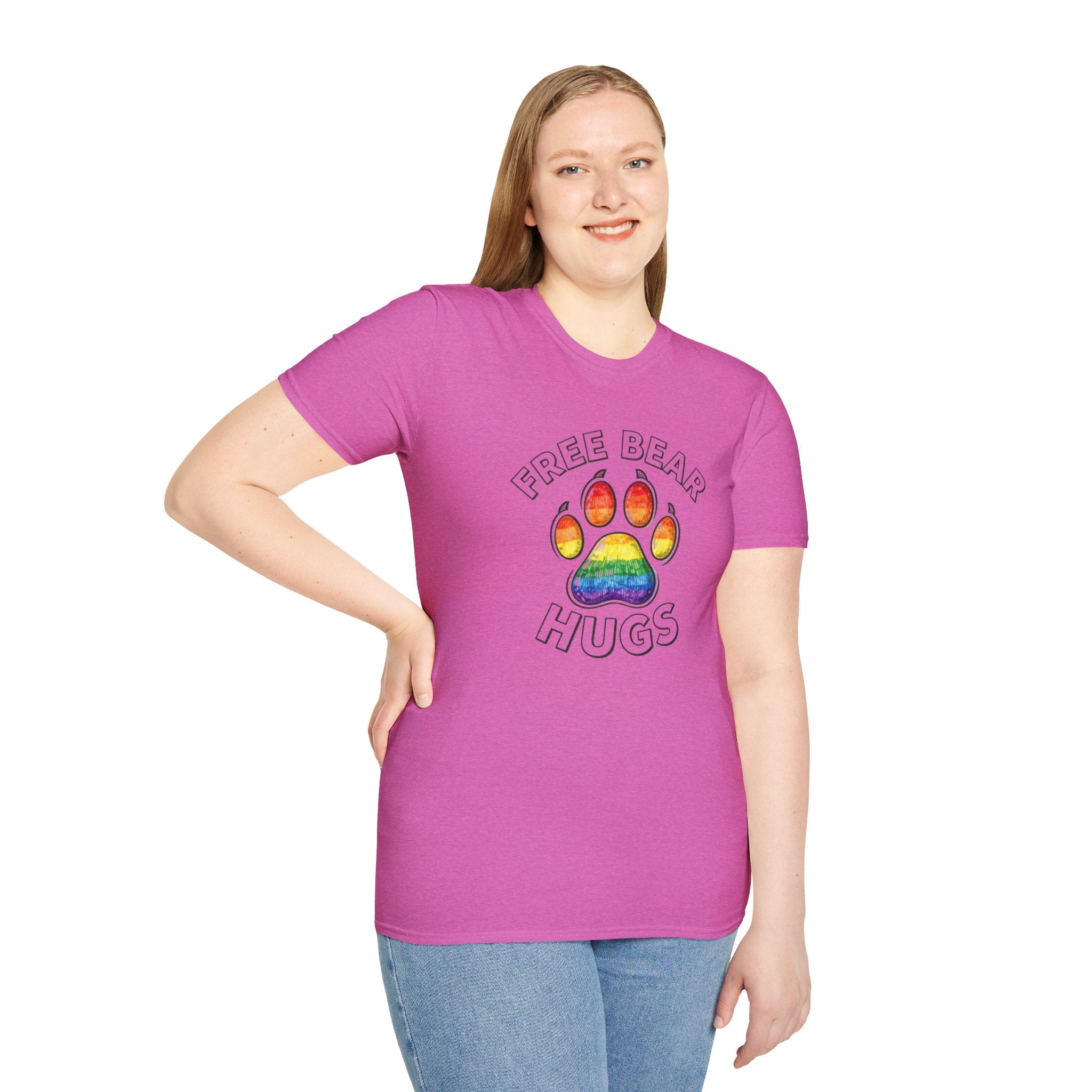 Free Bear Hugs Rainbow Paw T-Shirt