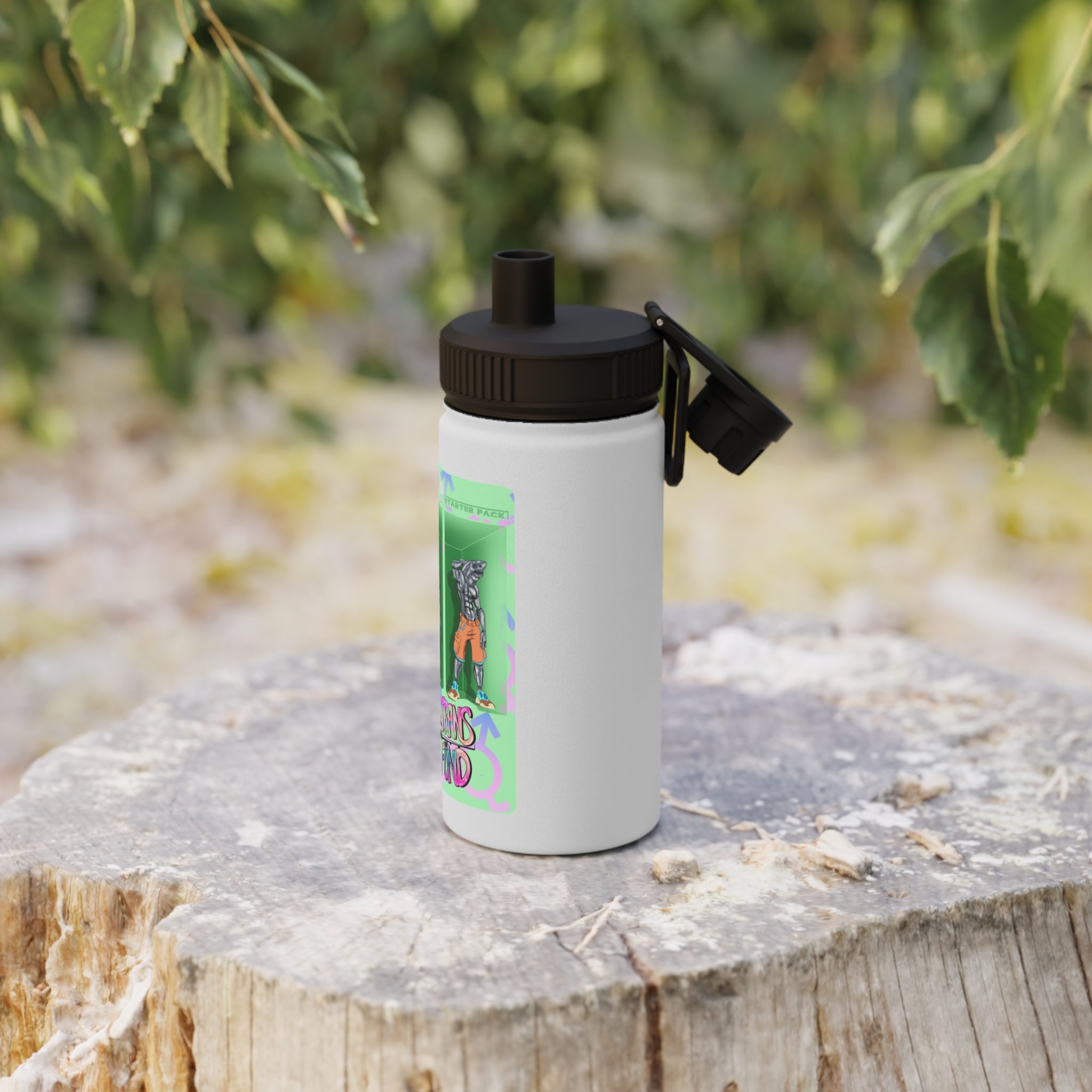 BTTF - Black Trans Travel Fund Logo Stainless Steel Sports Water Bottle