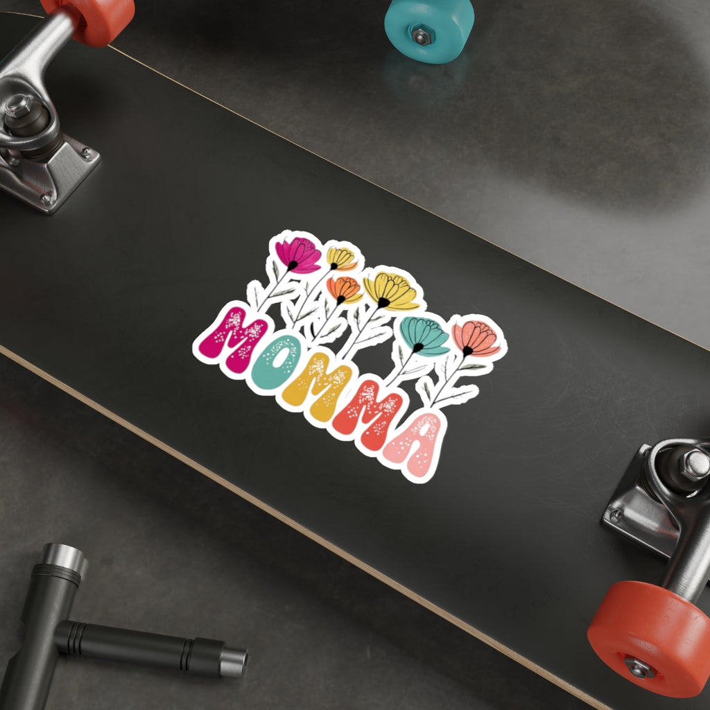 Die-Cut Stickers - MOMMA With Flowers - EqualiTees.Me