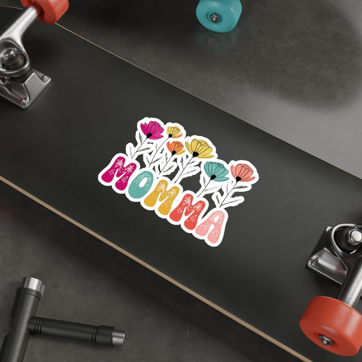 Die-Cut Stickers - MOMMA With Flowers - EqualiTees.Me