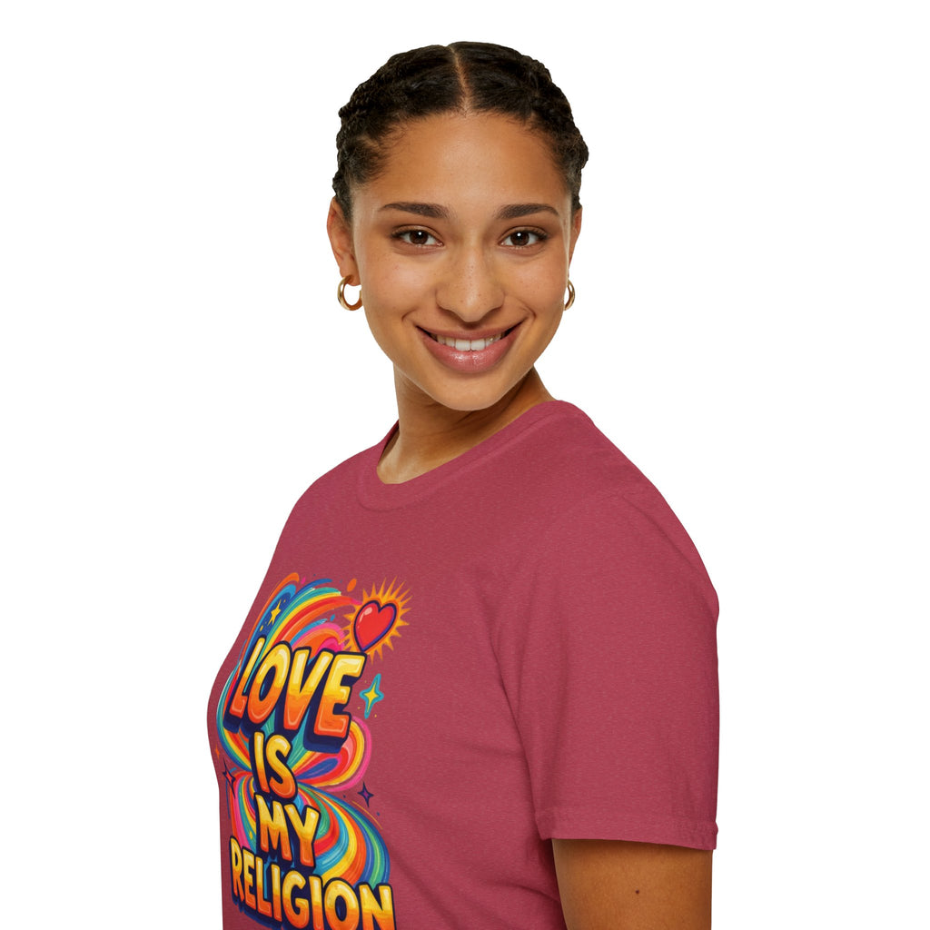 Love Is My Religion Retro Rainbow Graphic T-shirt