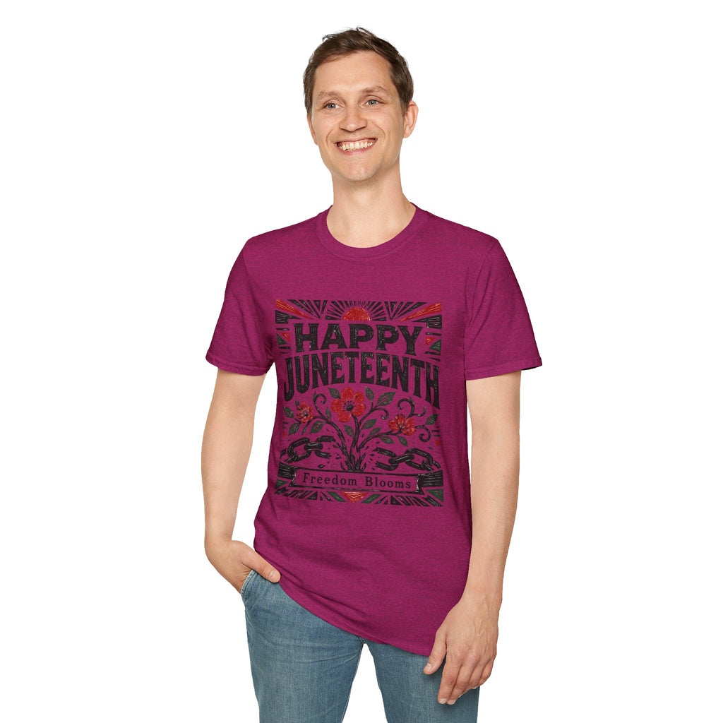 Juneteenth T-Shirt — "Happy Juneteenth" Floral Freedom Tee