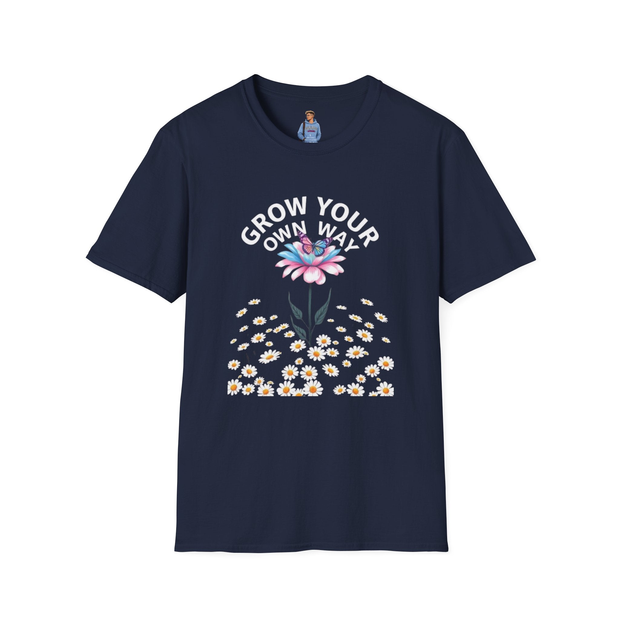 Grow Your Own Way Trans Pride Unisex T-Shirt - Floral Design for Garden Lovers