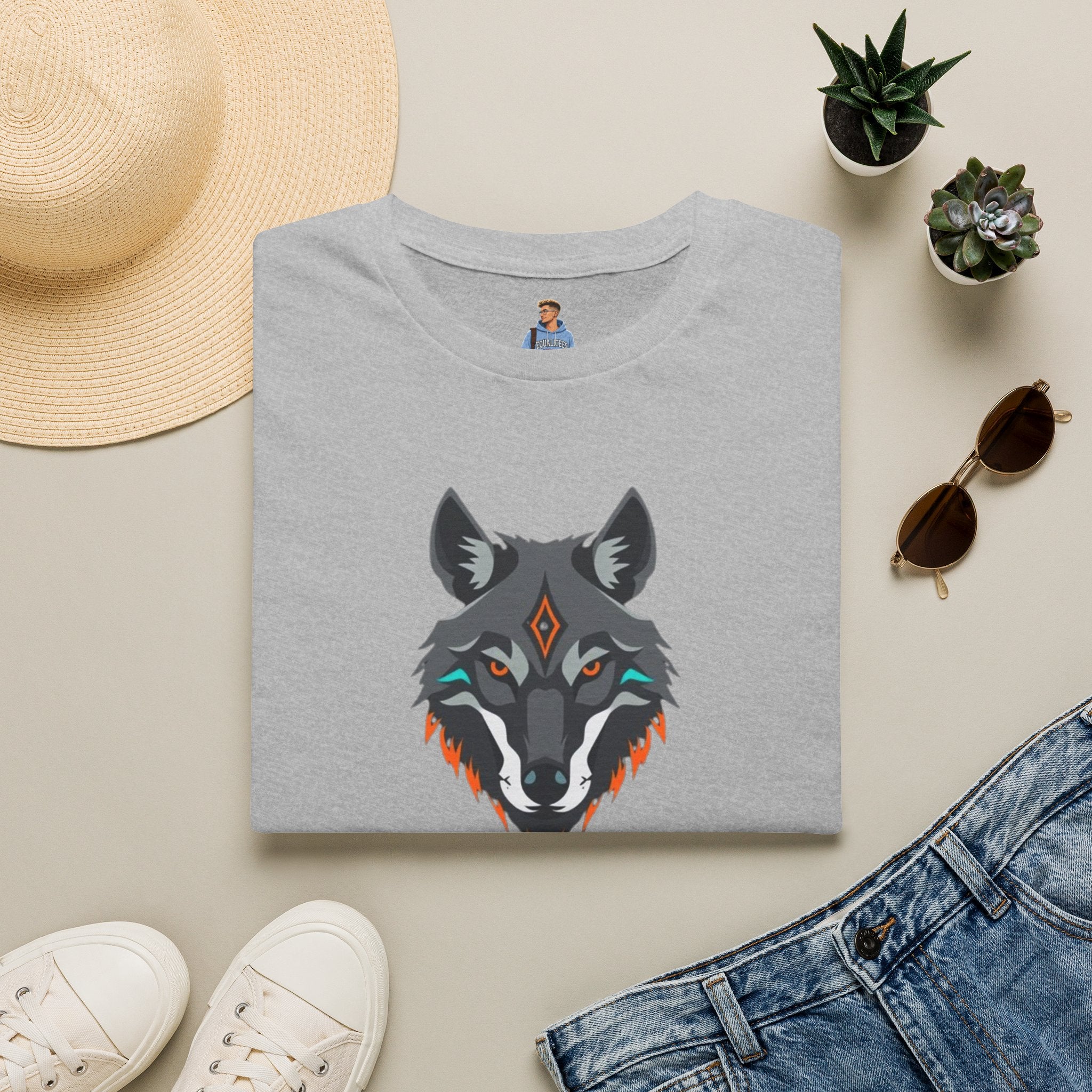 Mystical Wolf Design Unisex Softstyle T-shirt