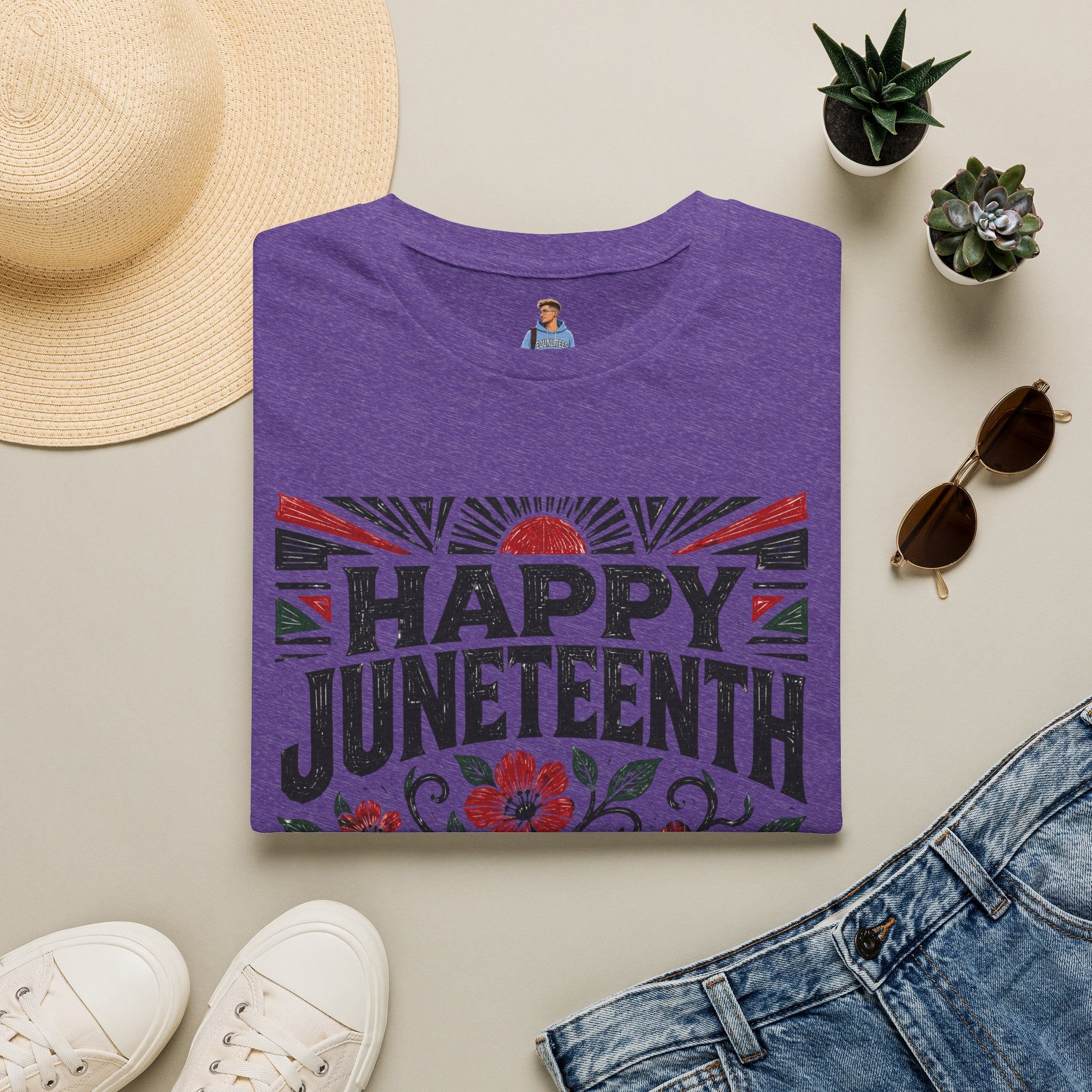 Juneteenth T-Shirt — "Happy Juneteenth" Floral Freedom Tee