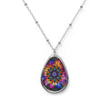 Cosmic Mandala Teardrop Pendant Necklace