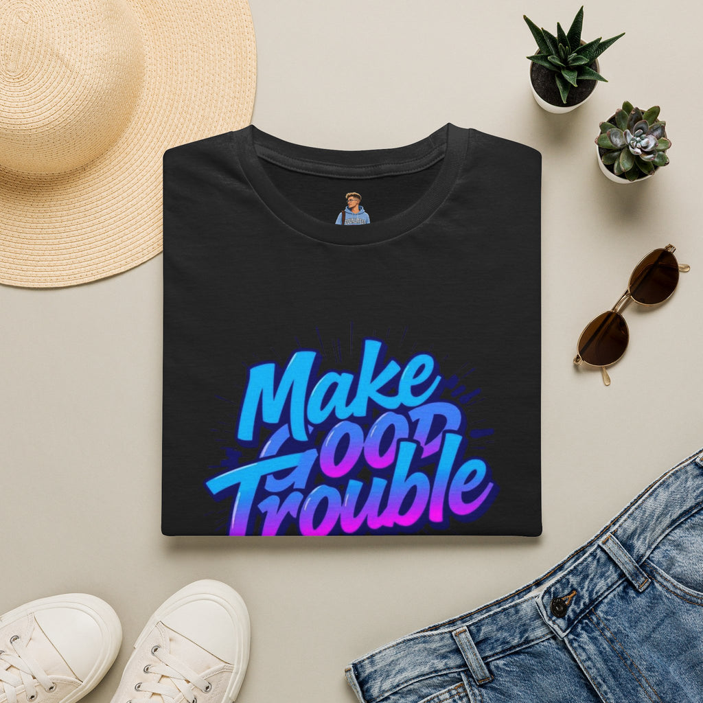 Make Good Trouble Blue Graphic Unisex T-Shirt - Fun & Bold Design for Everyday Wear