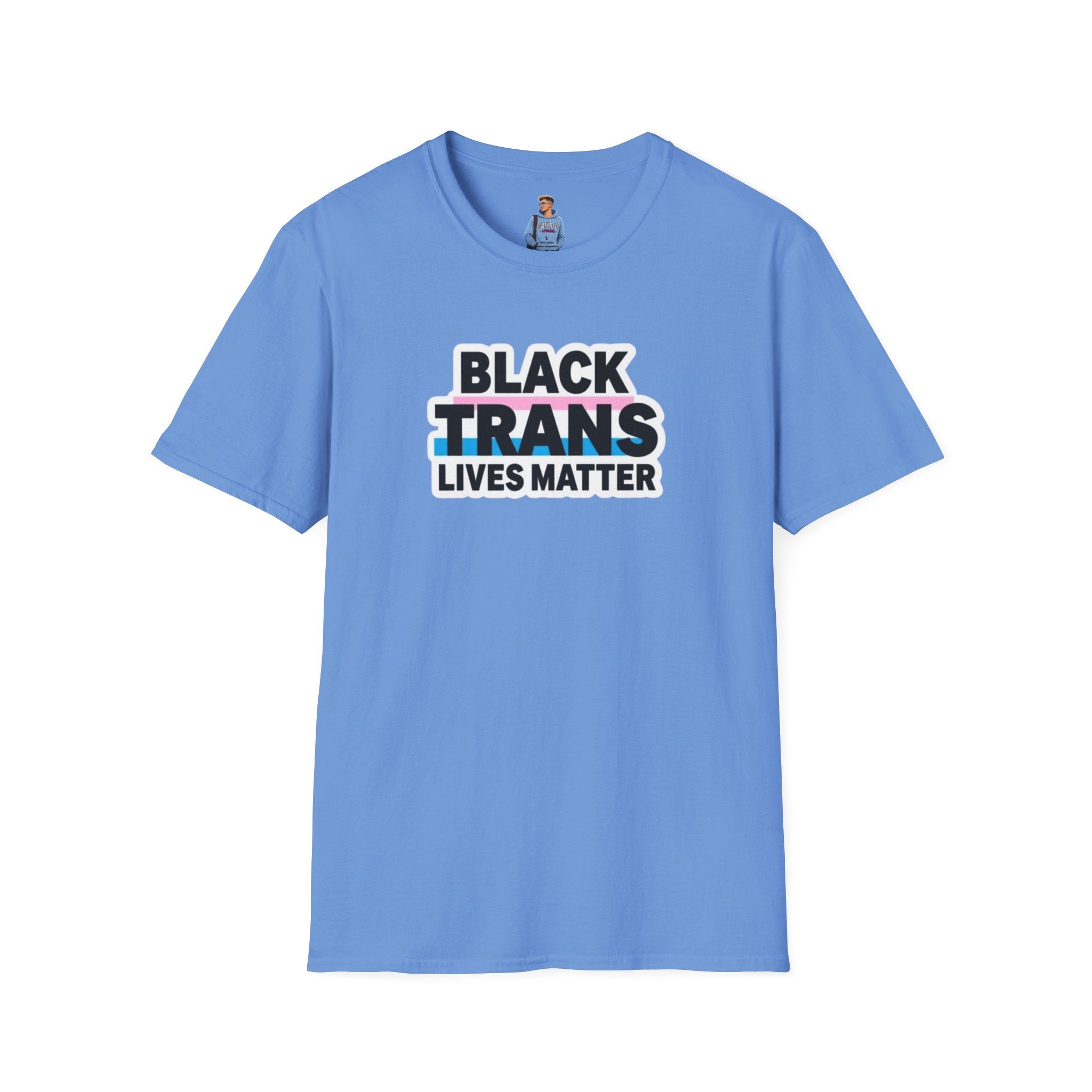 Unisex Softstyle T-Shirt - Black Trans Lives Matter Statement Tee