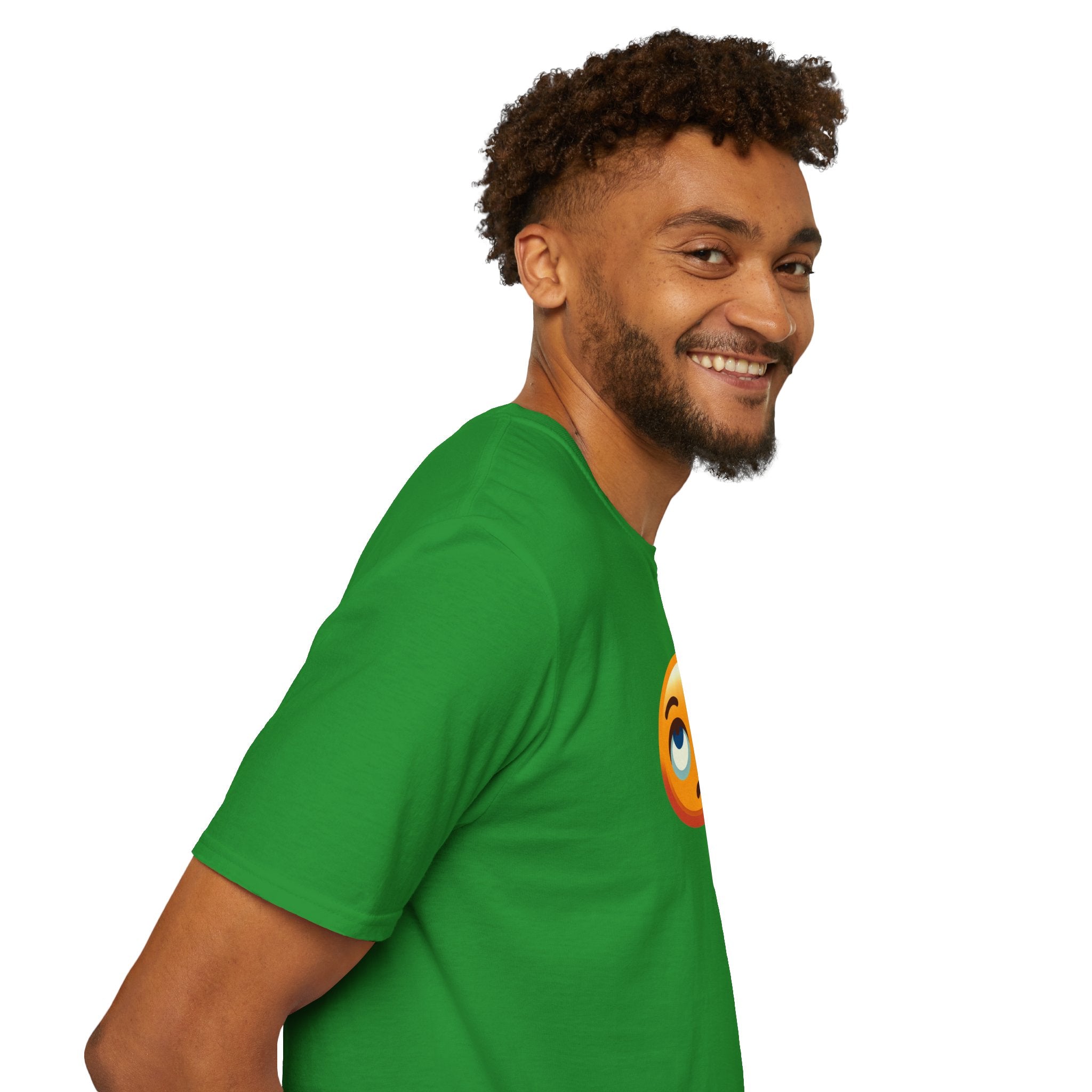 Camiseta unisex de estilo suave con emoji de ojos en blanco | Camiseta gráfica informal para el día a día