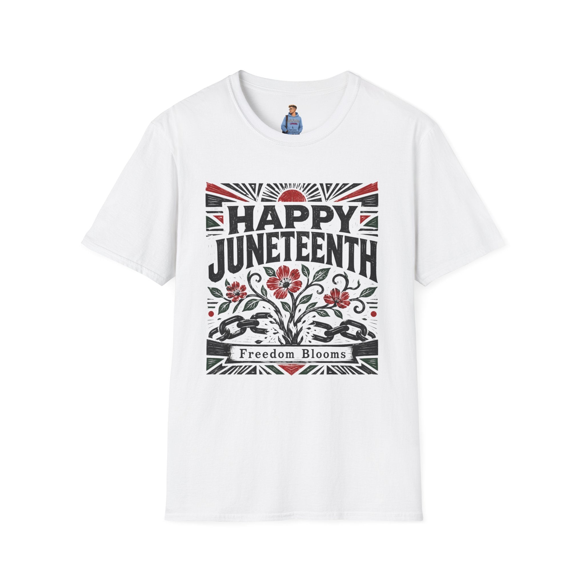 Juneteenth T-Shirt — "Happy Juneteenth" Floral Freedom Tee