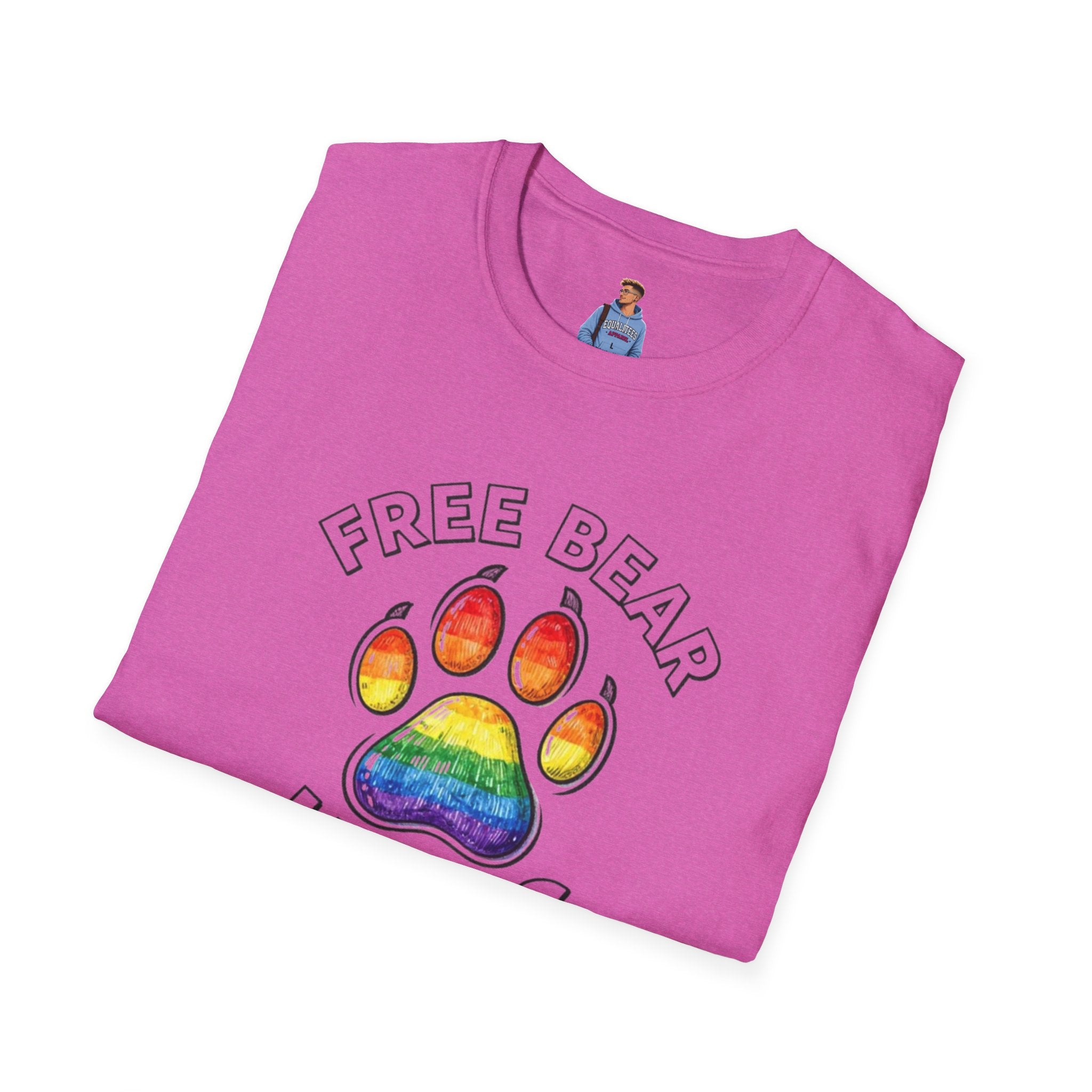 Free Bear Hugs Rainbow Paw T-Shirt