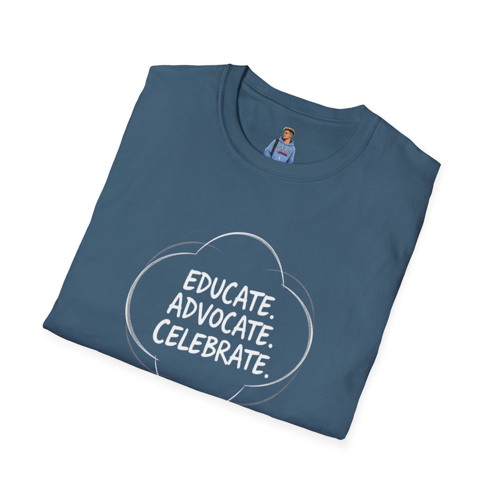 Subtle Pride Educate Advocate Celebrate Minimalist T-Shirt for Every Occasion