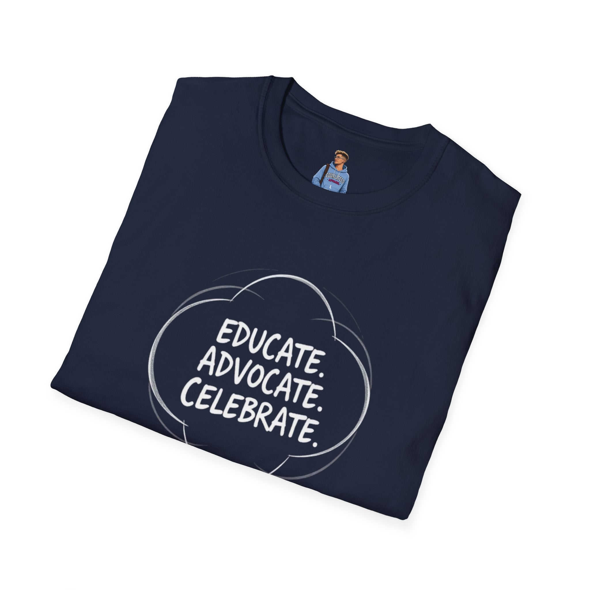 Subtle Pride Educate Advocate Celebrate Minimalist T-Shirt for Every Occasion
