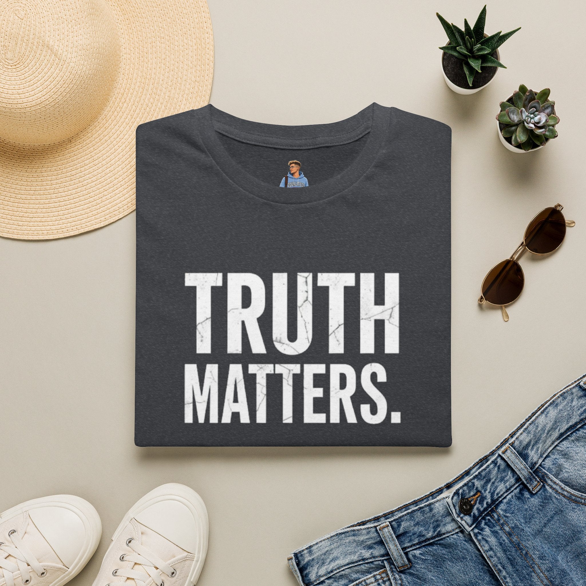 Camiseta unisex de estilo suave: camiseta con el lema "La verdad importa", ideal para activistas y uso diario.