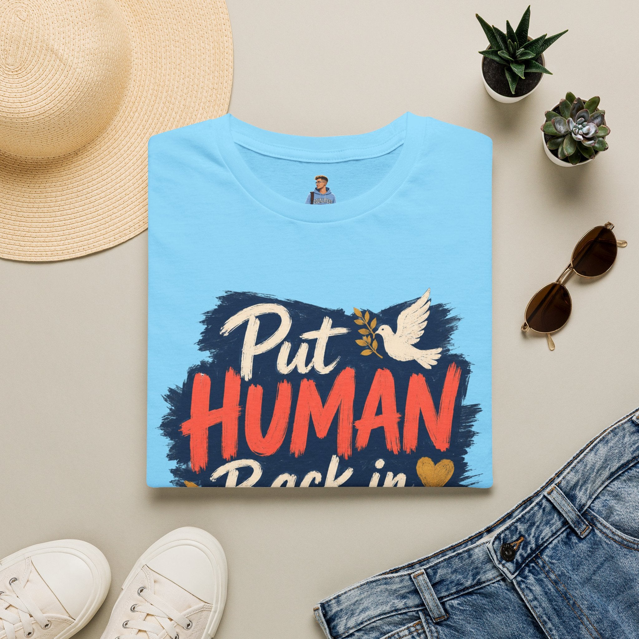 Put Human Back in Humanity T-Shirt — Inspirational Peace Dove Tee