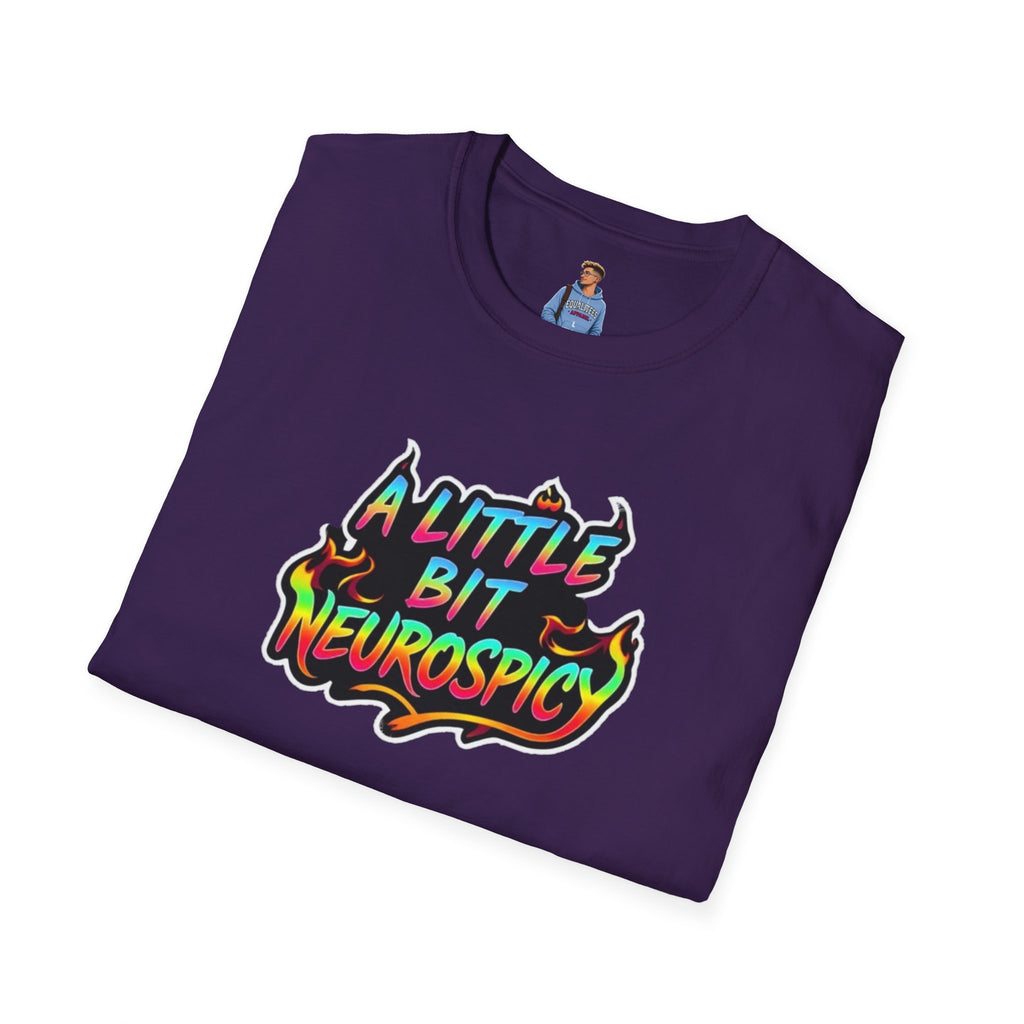 Camiseta unisex de estilo suave A Little Bit Neurospicy: camiseta gráfica divertida y peculiar para la conciencia neurodivergente