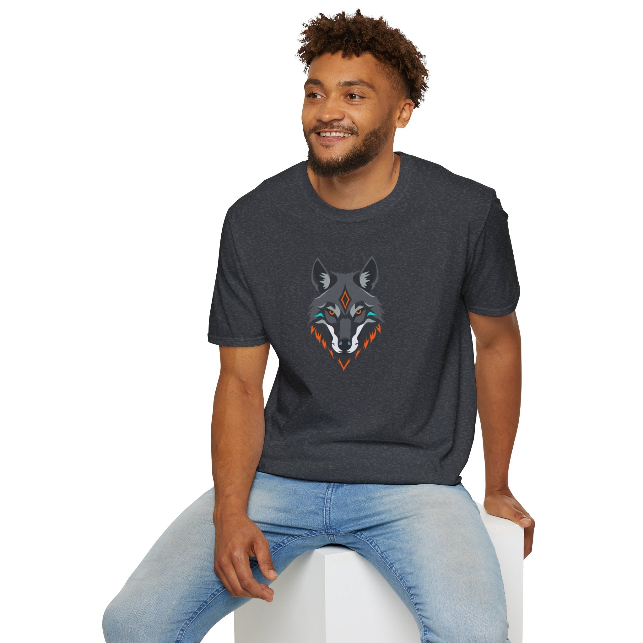 Mystical Wolf Design Unisex Softstyle T-shirt